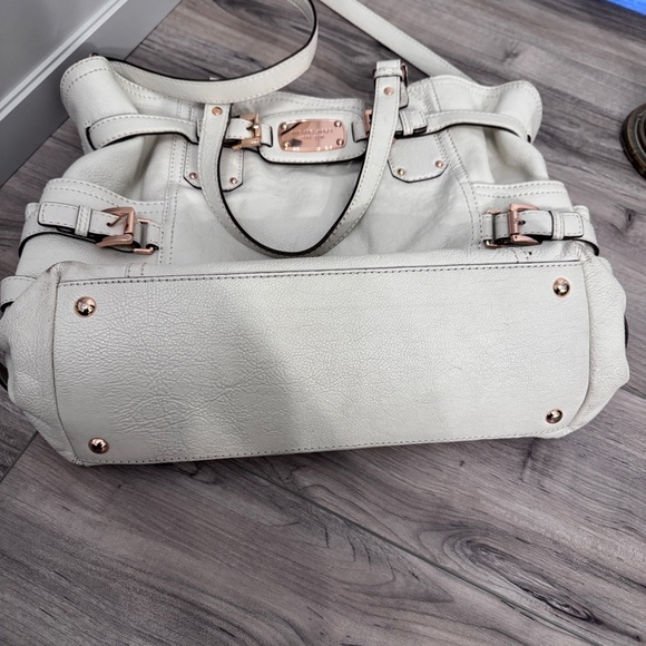 Michael Kors Gansevoort Ivory Cream Crossbody Shoulder Bag Tote with Rose Gold - Picture 16 of 17